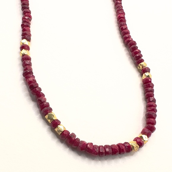 Minimalist Genuine Ruby Handcrafted Necklace - Picture 5 of 11